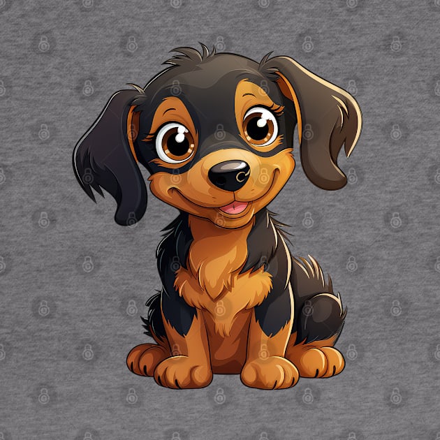 Baby dachshund by RosaliArt